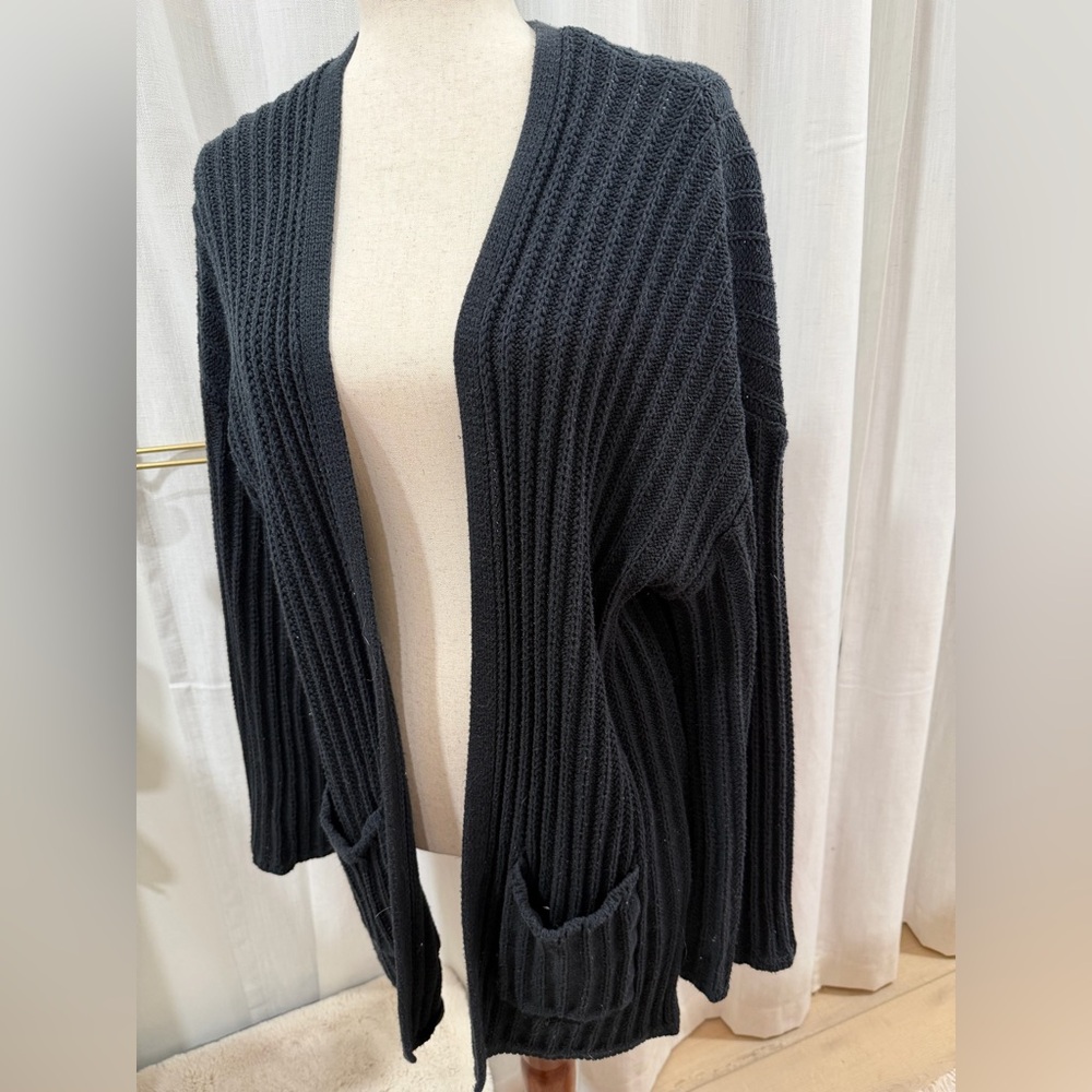 American Eagle Outfitters Black Open-Front Cardigan